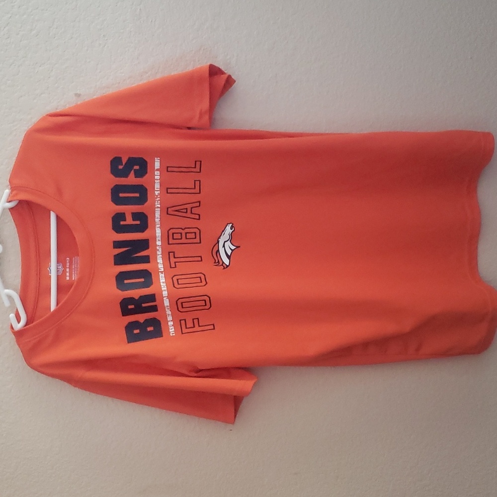 Broncos orange polyester Childs M 10/12  shirt